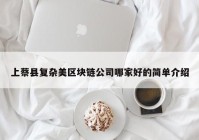 上蔡县复杂美区块链公司哪家好的简单介绍