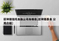 区块链信托金融公司有哪些[区块链基金 公司介绍]