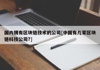 国内拥有区块链技术的公司[中国有几家区块链科技公司?]